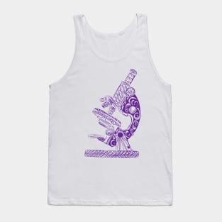 Scientific Microscope Line Drawing (Squid Ink Violet) Tank Top